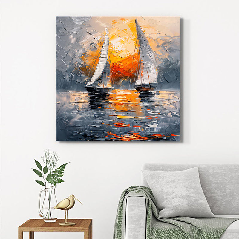 Dusk Boat Trip Wall Painting