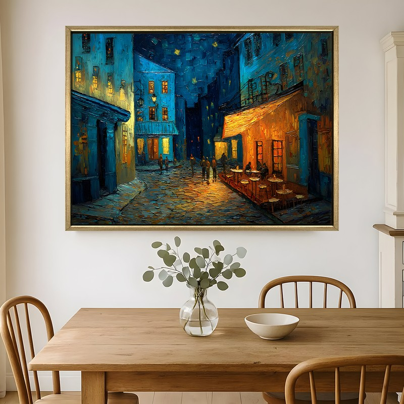 Cobblestone Glow Canvas Wall Painting With Frame