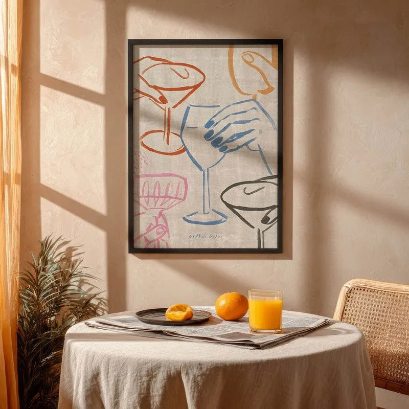 Wine Splash Archival Canvas Wall Art - Black media 4