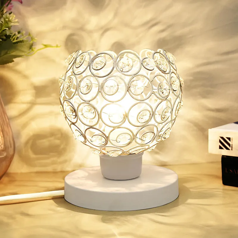 Crystal Swirls Metal Table Lamp - White media 3