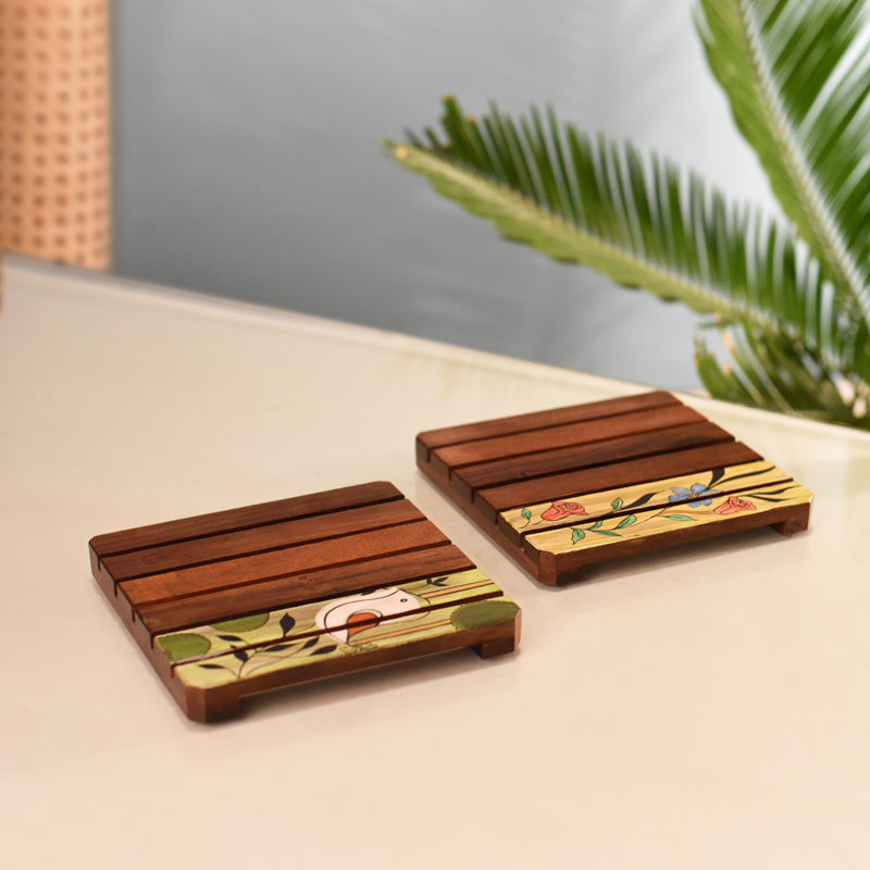 Ethnik Art Wood Coaster - Set Of Two