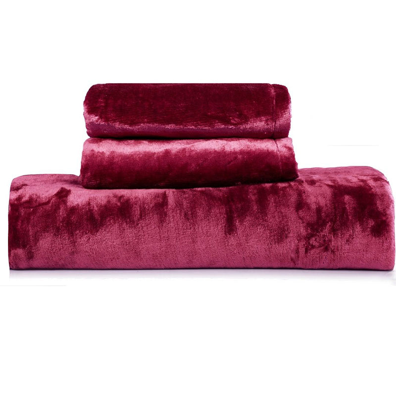 Casselle  Velvet Bedsheet (Maroon) - 300 GSM media 10