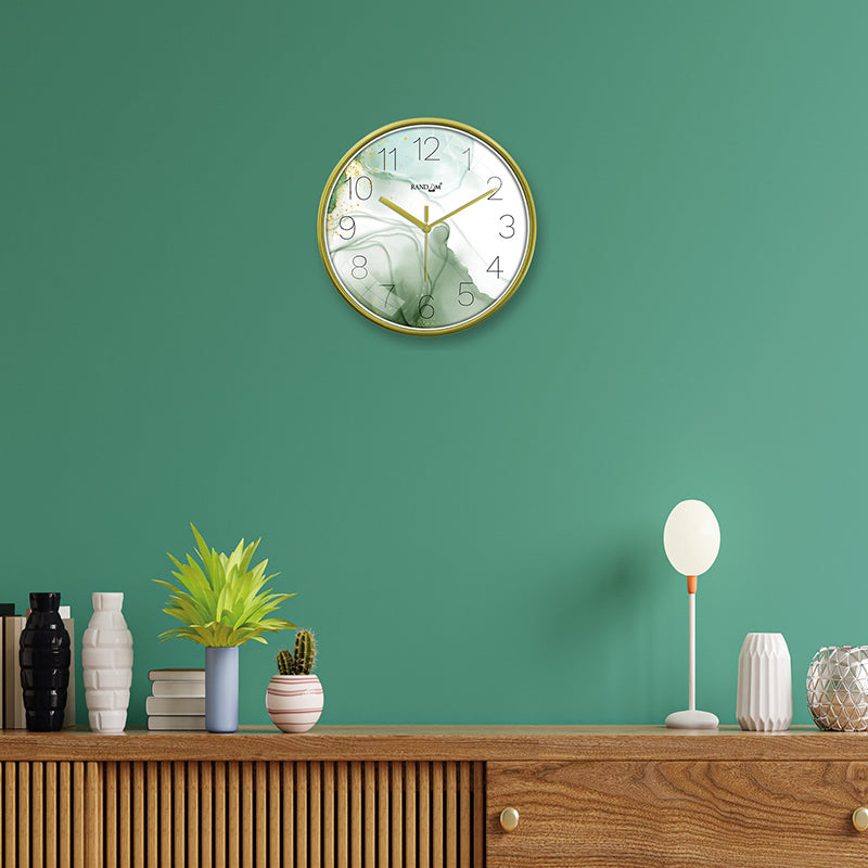 Sage Swirls Plastic Wall Clock media 3