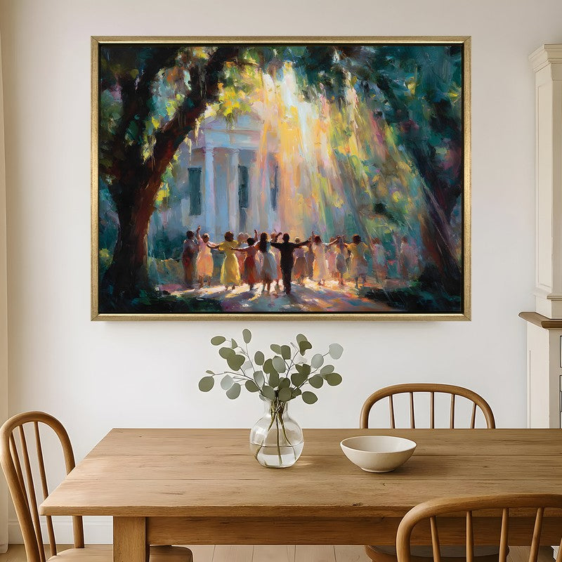 Sunbeam Harmony Canvas Wall Painting With Frame