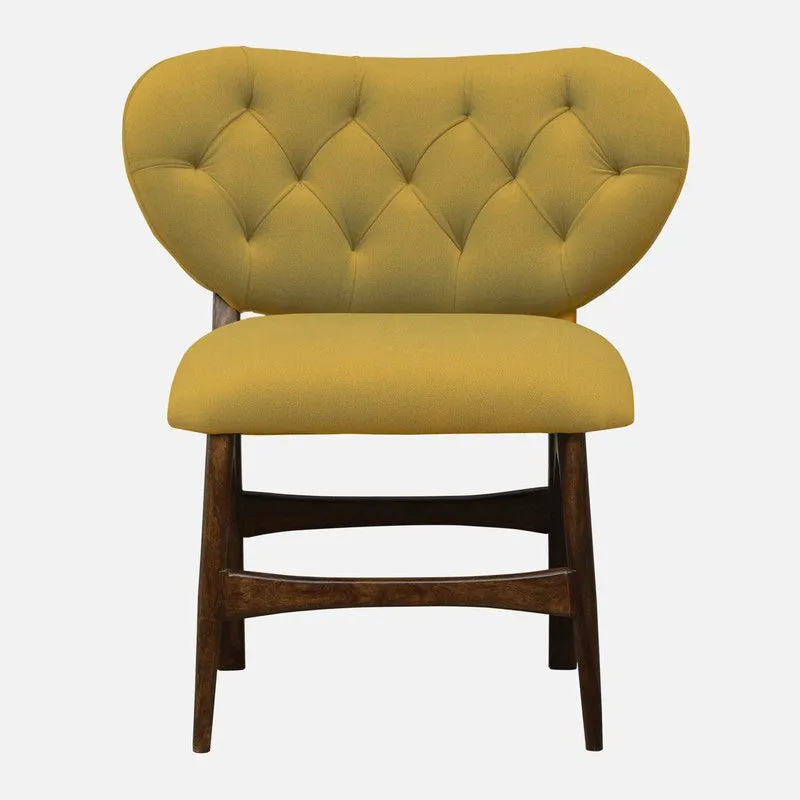 Racknest Rose Wood Accent Chair - Yellow media 3