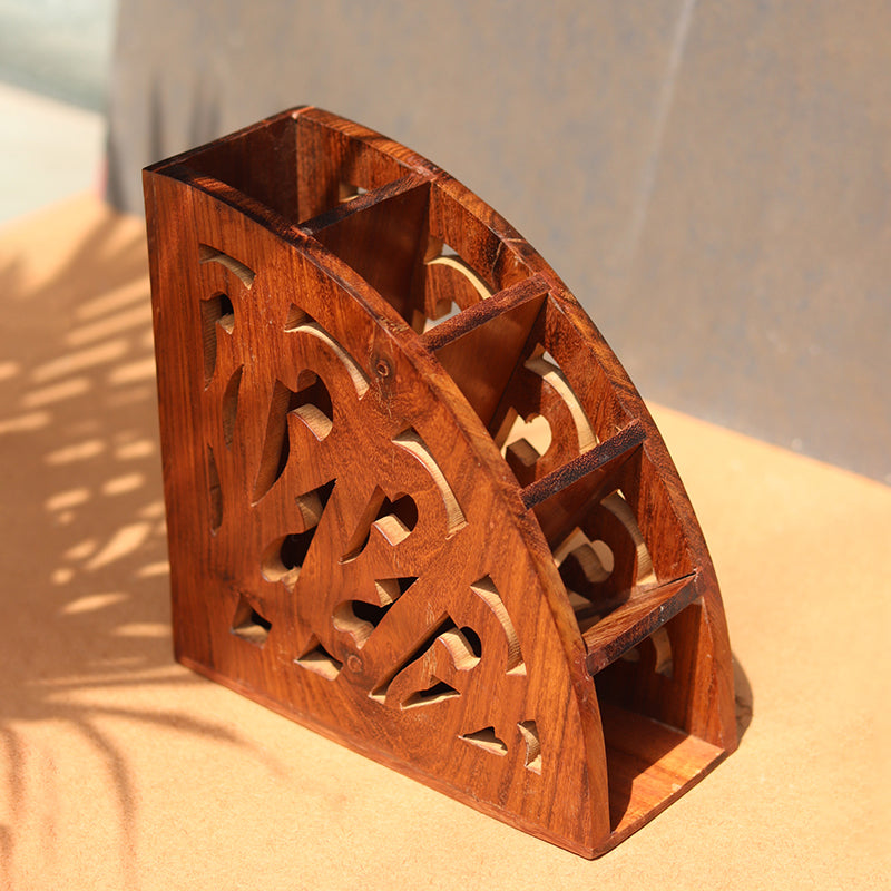 Eden Carve Wood Cutlery Stand