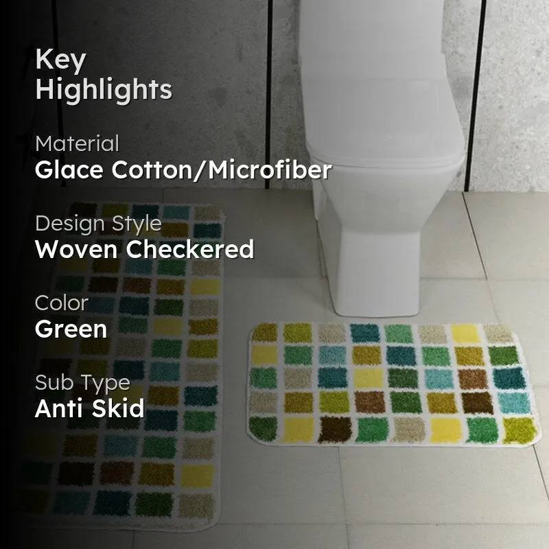 Saral Home Mosaic Anti-Skid Bathmat - Two Piece Set media 2