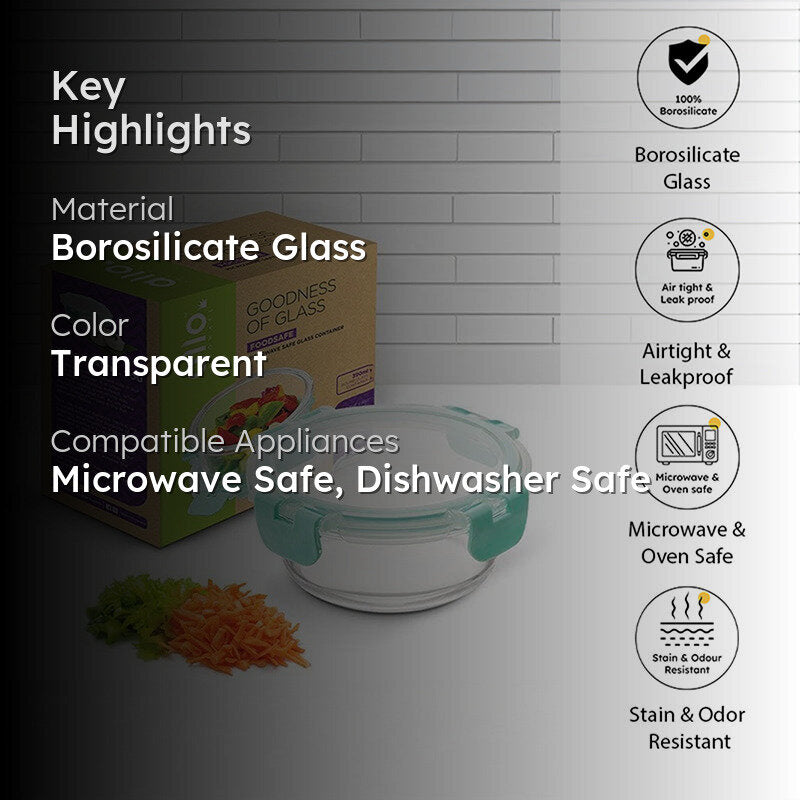 Crusade Round Glass Container - 390 ML media 2