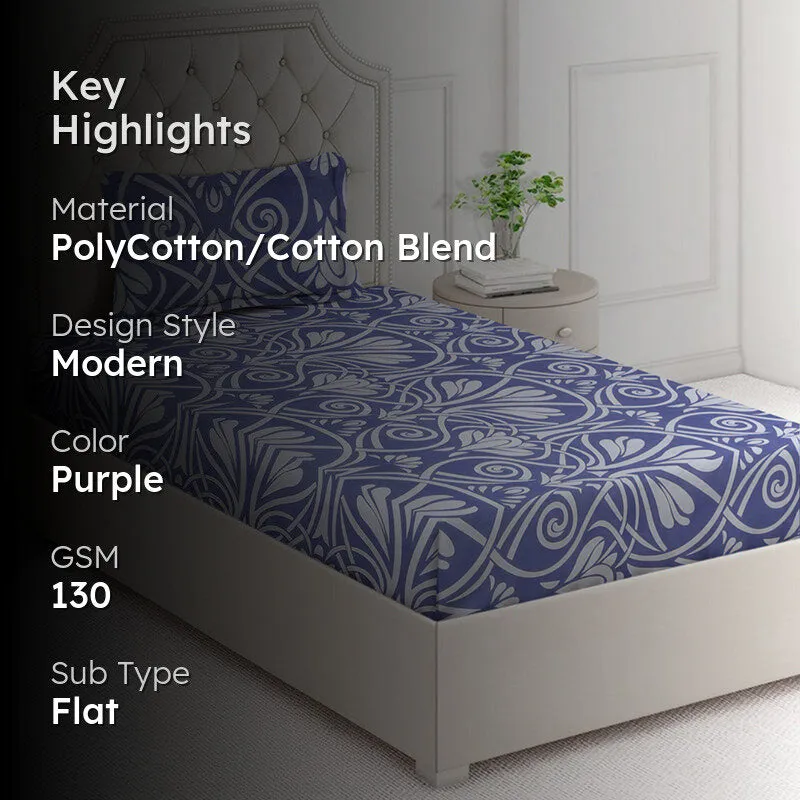 Geo Petals Floral Bedsheet - 130 GSM media 2