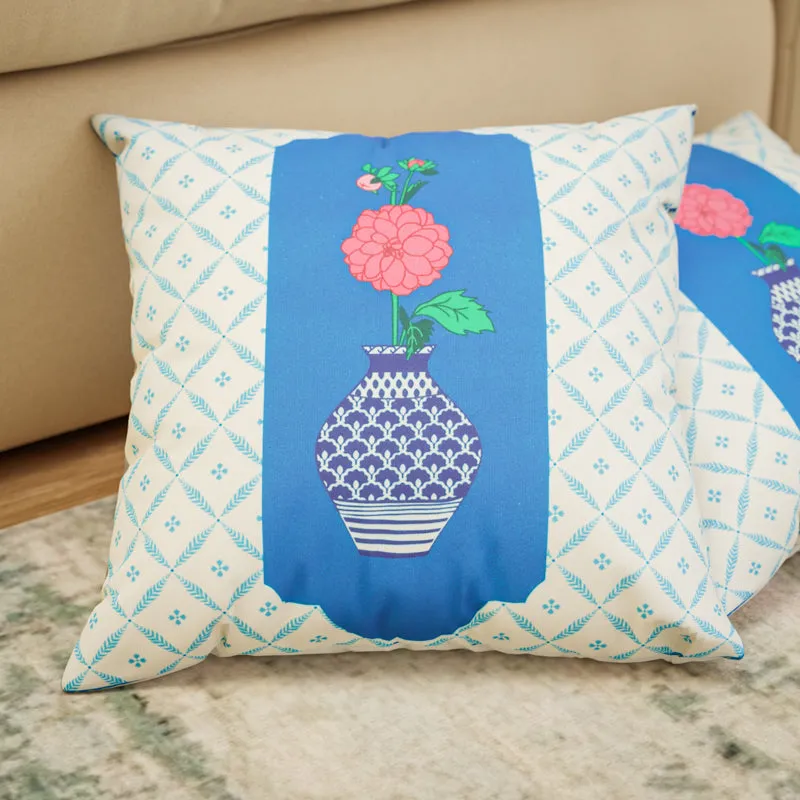 Indigo Pottery Cushion Cover (Dark Blue) - Set Of Five media 4