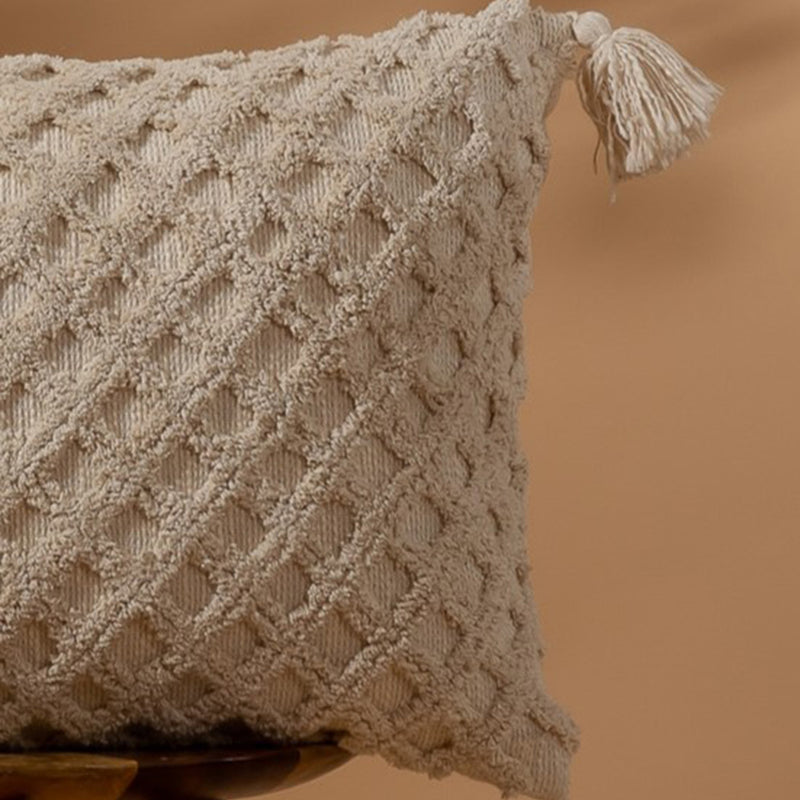 Nomad Notch Tufted Cushion Cover - Beige media 3