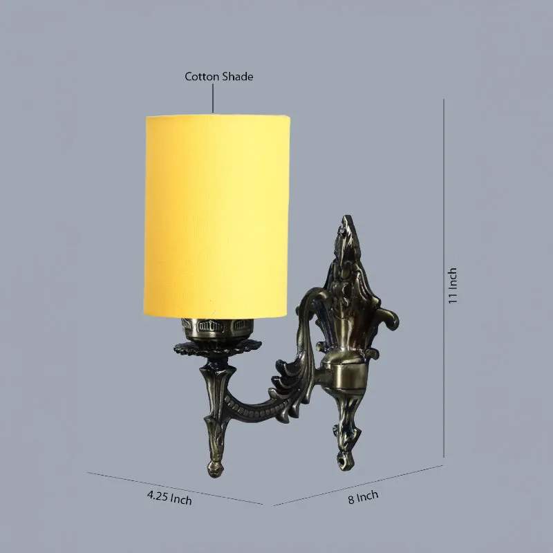 Vista Edrel Cylindrical Fabric & Metal Wall Lamp - Yellow media 5