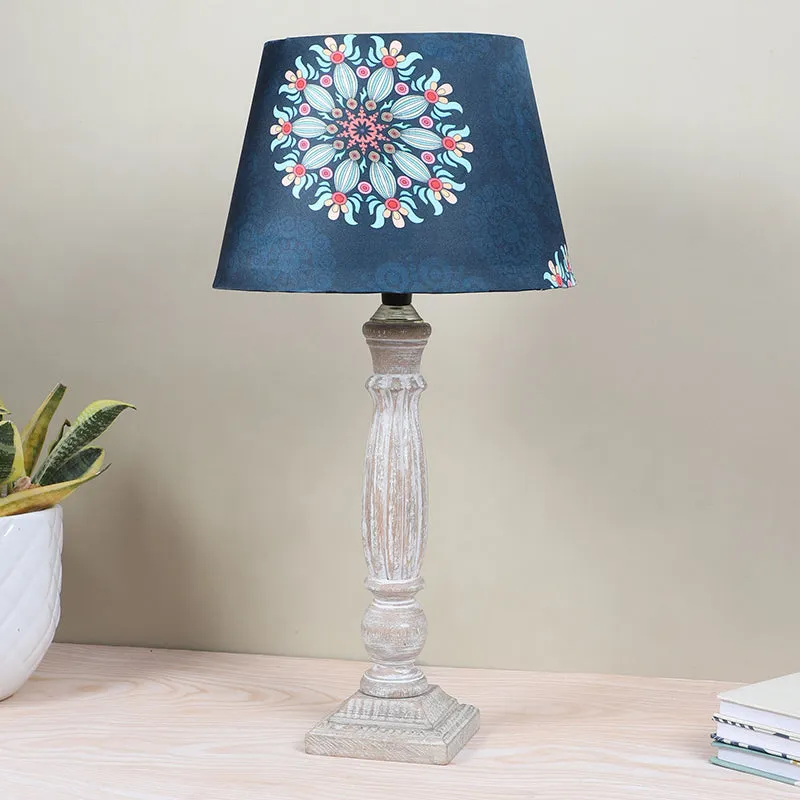 Toile Sif Printed Mango Wood Table Lamp - Multicolor media 2