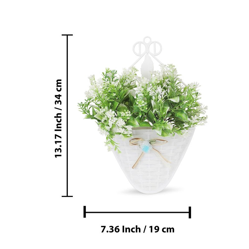 Softline Jasmine Artificial Flower With Wall Pot (White) - Set Of Two media 7