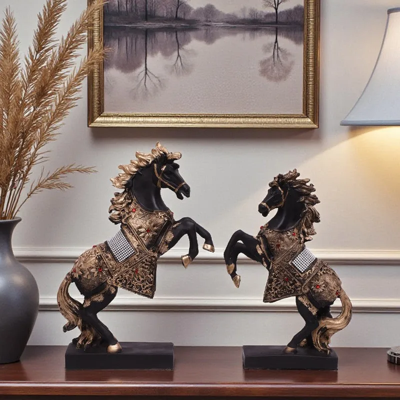 Imperial Horse Polyresin Showpiece - Set Of Two media 1