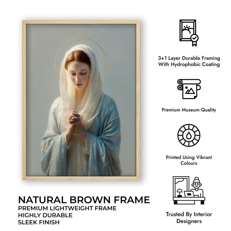 Faith & Grace Archival Paper Wall Painting With Brown Frame media 7