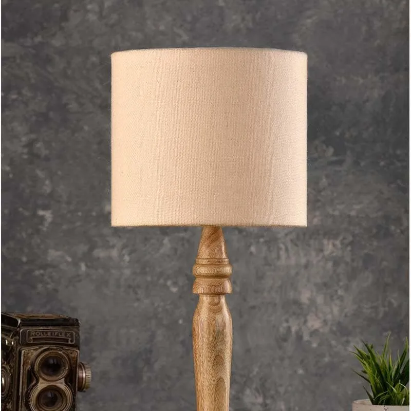 Vintage Dream Fabric Table Lamp - Beige,Brown media 3