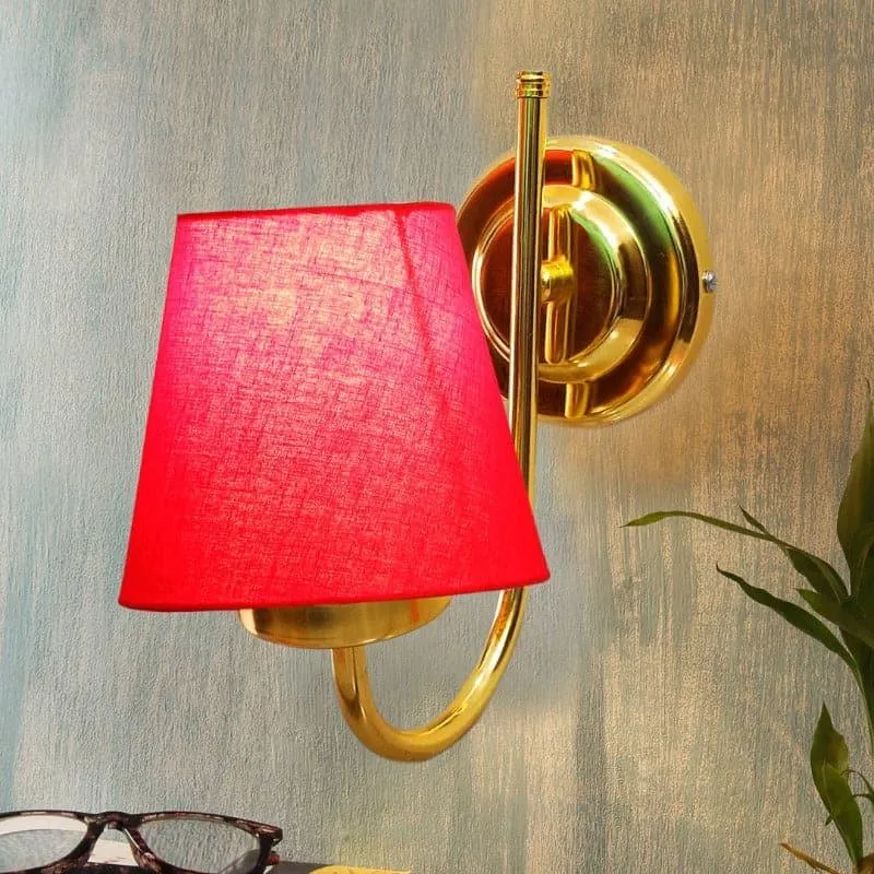 Galora Fabric & Metal Wall Lamp - Red media 1