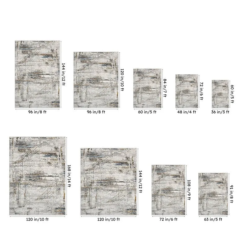 Piera Abstract Carpet - White & Grey media 9