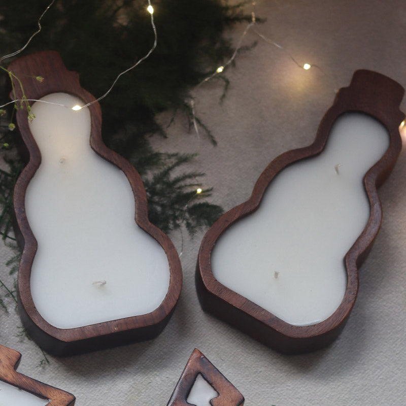 Finora Christmas Tree & Snowman Soy Wax Candle - Set Of Two media 3