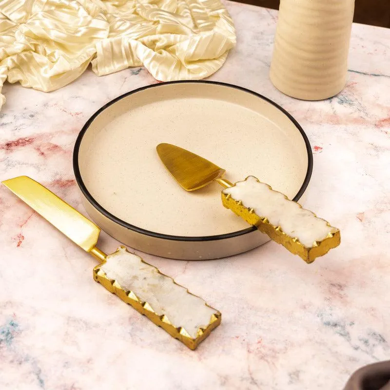 Myle Marble Cake Server & Knife media 3
