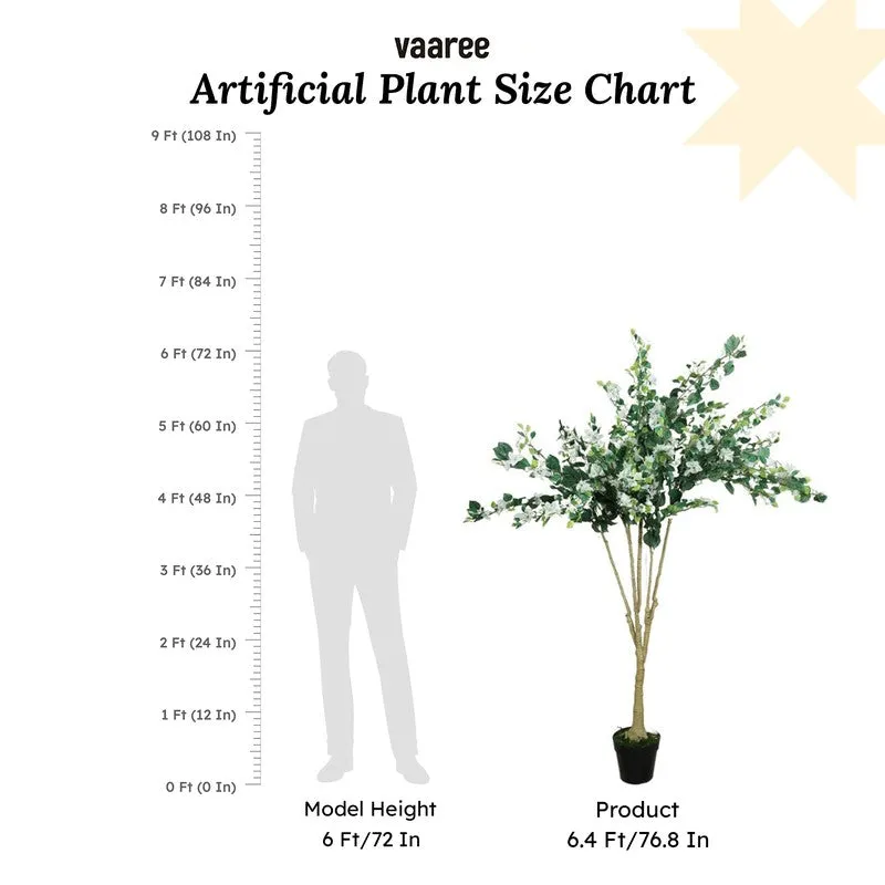 Artificial White Bougainvillea Plant With Black Fiber Pot - 6.3 Feet media 7