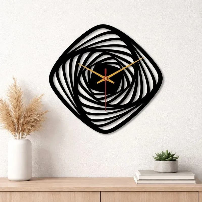 Angled Frame Wooden Wall Clock media 1