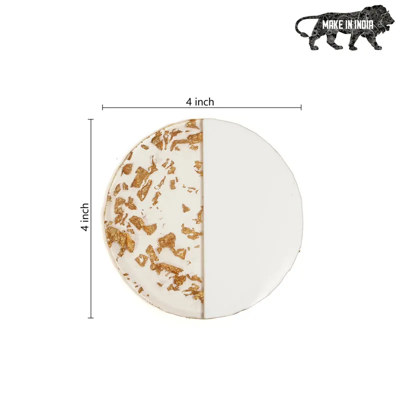 Gold Flake Round Coaster With Stand - Seven Piece Set media 7