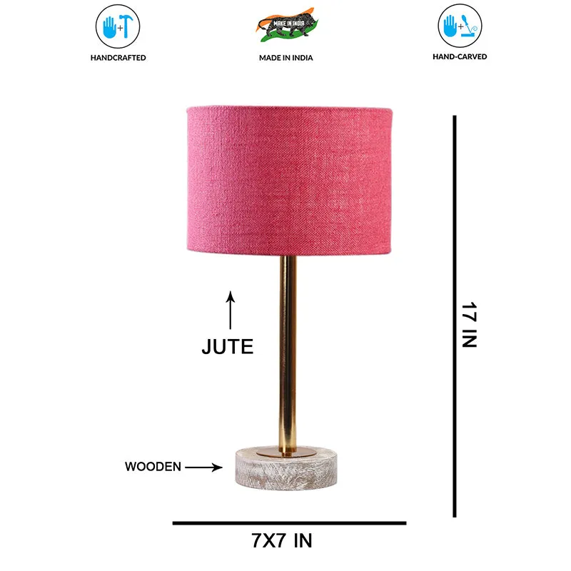 Sienna I Rodin Wooden Table Lamp - Pink,Gold,White media 7