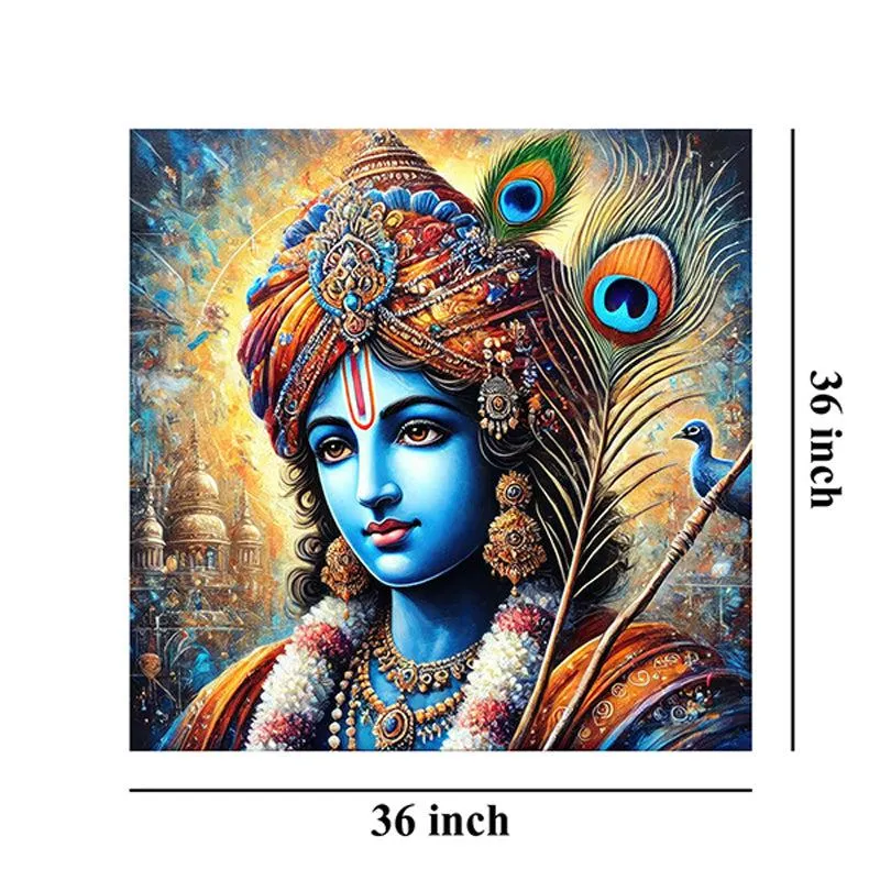 Giridhari Krishna Poly Canvas Wall Painting media 8