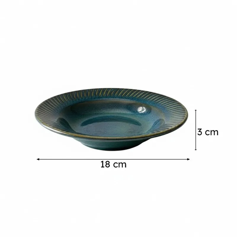 Flamina Pasta Plate (Green) - Set Of Four (7 Inches) media 8