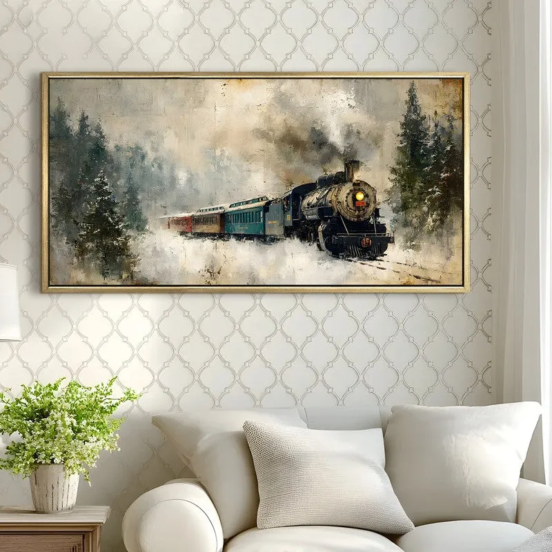Frosted Pines Canvas Wall Painting With Frame media 4