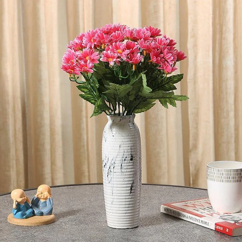Faux Daisy Floral Bunch (Pink) - Set Of Two media 1