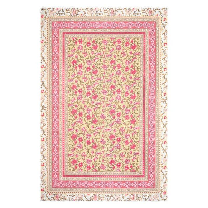Snuglyn Floral Cotton Bedsheet (Pink & Yellow) - 240 TC media 5