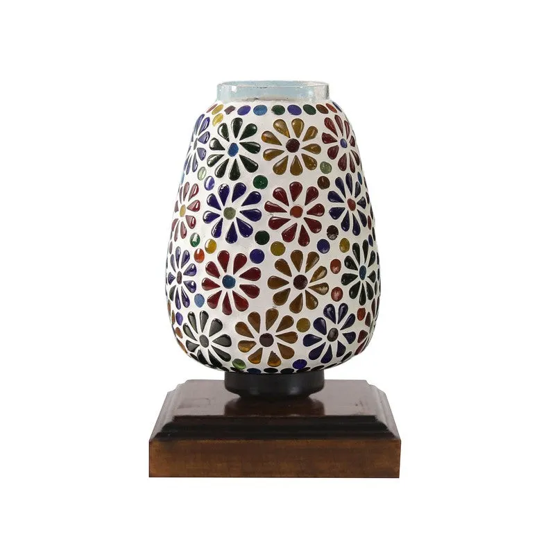 Glasmora Glass Table Lamp With Wooden Base - Multicolor media 6