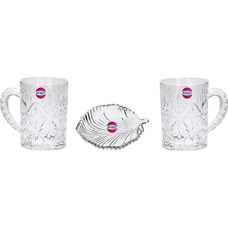 Doro (450 ML) Beer Glass & Snack Plate Combo - Three Piece Set media 1