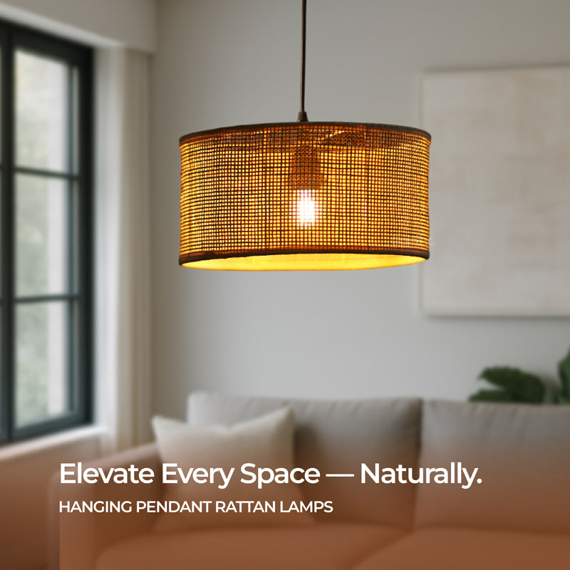 Lume Ray Rattan & Metal Ceiling Lamp media 10