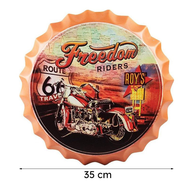 Freedom Rides Route66 Bottle Cap Metal Wall Accent media 8