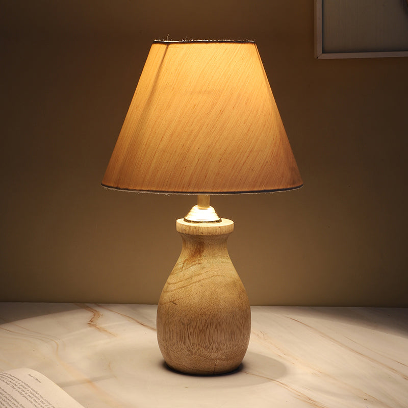 Truda Curve Solid Mango Wood Table Lamp - White image 4