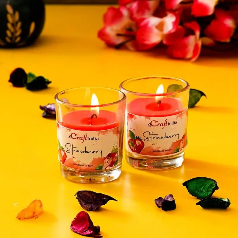Seema Strawberry Scented Candle - Set Of Two media 4