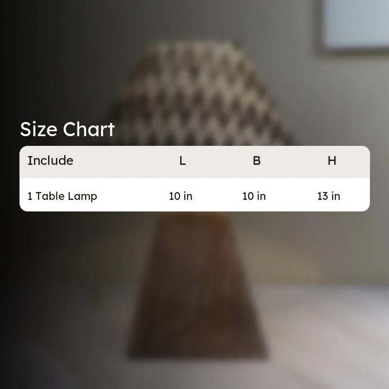 Chevronic Obelisk Printed Mango Wood Table Lamp - Black,White media 7