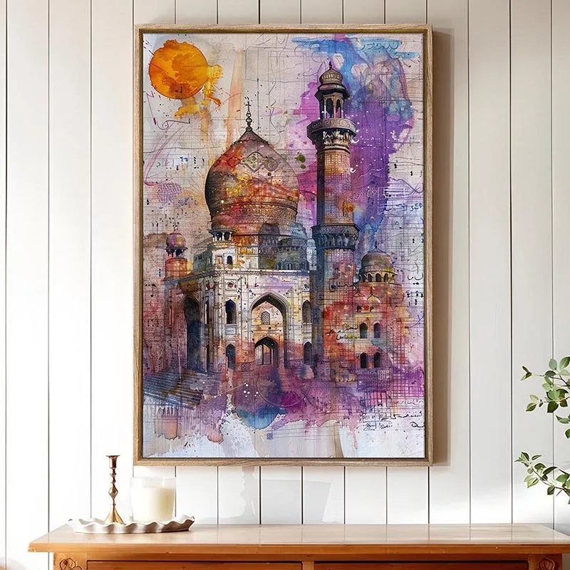 Rang-e-Taj Canvas Traditional Wall Art With Frame media 1