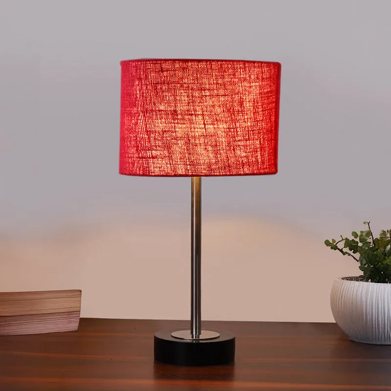 Sienna I Rodin Wooden Table Lamp - Maroon,Silver,Black media 2