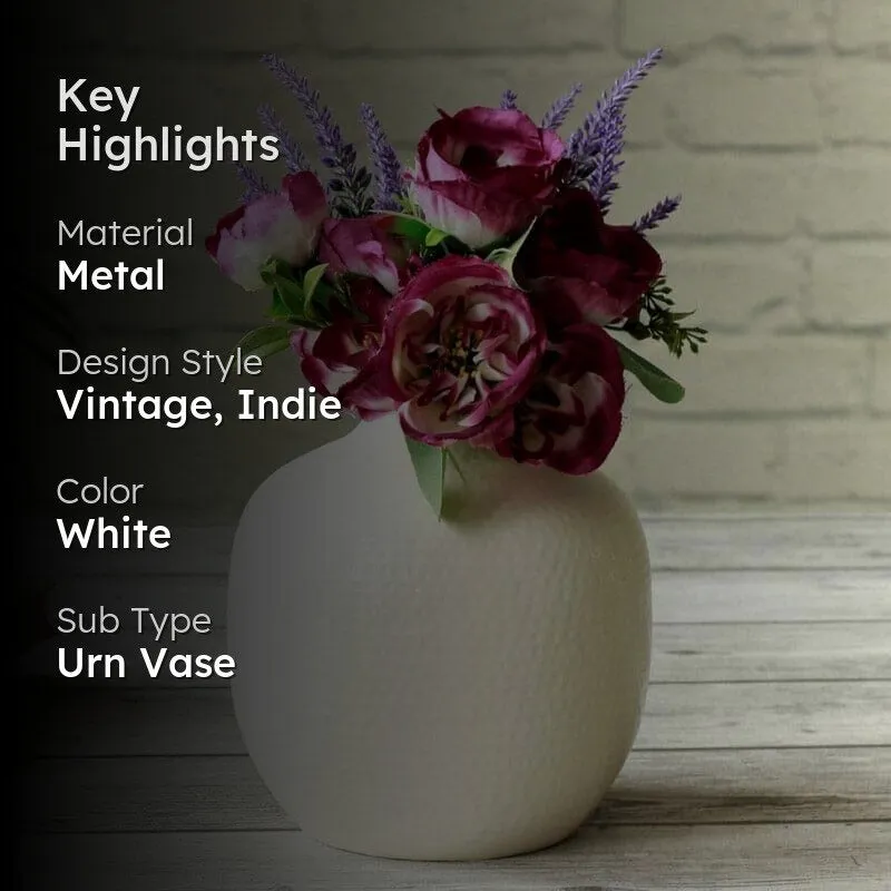 Francine Metal Vase - White media 2
