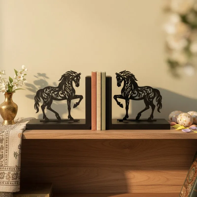 Royal Stallions Wooden Book End - Set of Two media 4