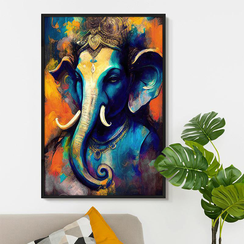 Rangavali Ganapati Wall Painting With Frame media 5