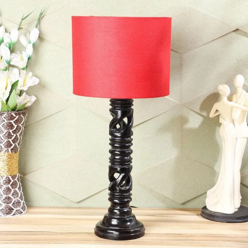 Bloss Wynn Fabric Table Lamp - Red,Brown media 3