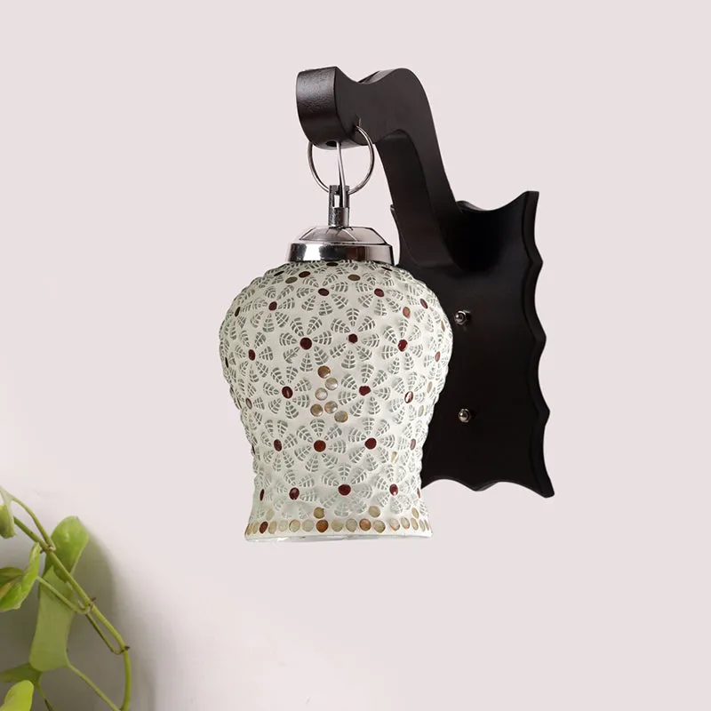 Delphi Mosaic Glass & Wooden Wall Lamp media 3