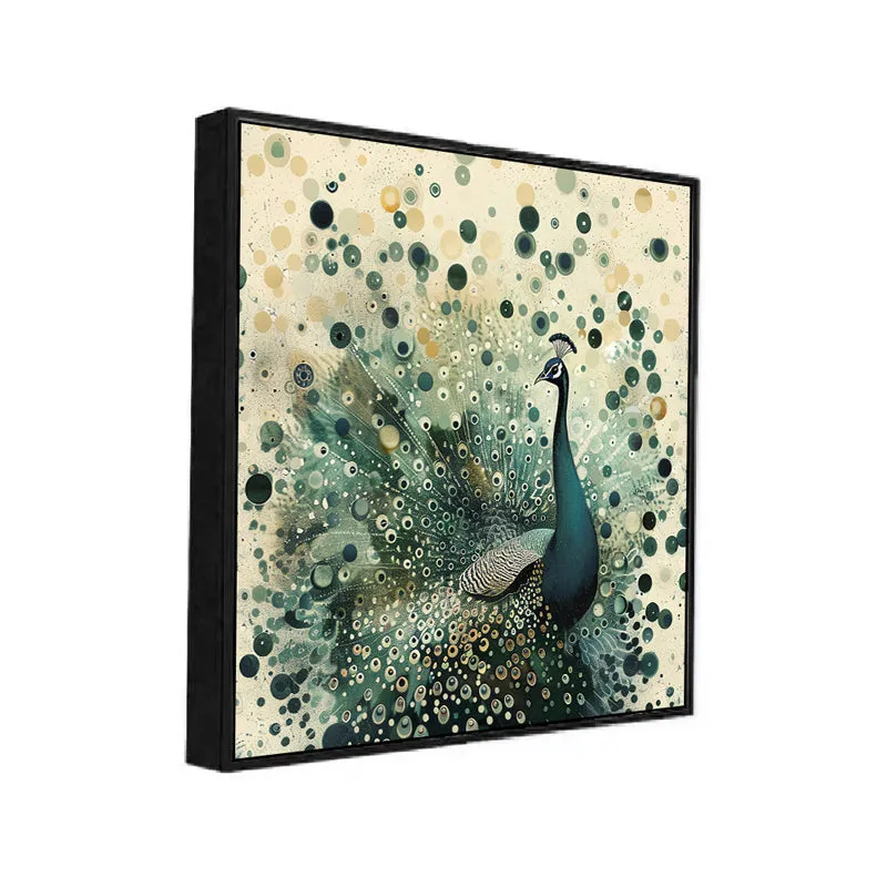 Peacock Burst Canvas Wall Art With Frame media 3