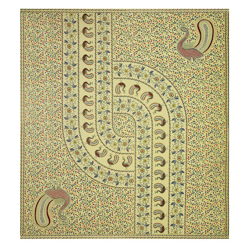 Aanchal Ethnic Cotton Bedsheet (Light Green) - 180 TC media 5